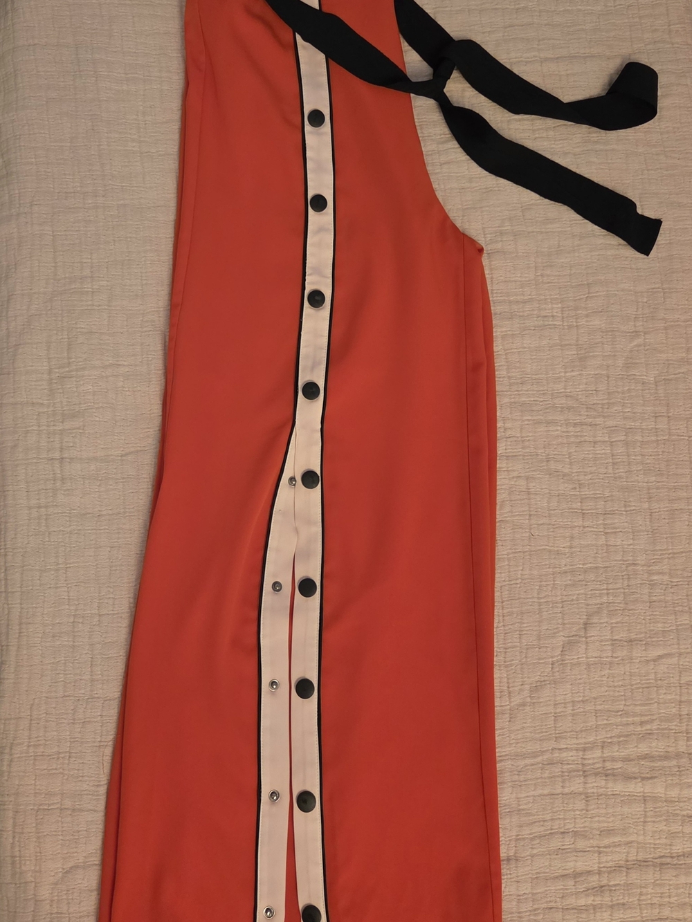 Women’s Wide-Leg Pant with Button-Front Trim in Coral Red